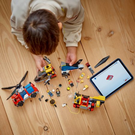 60462 LEGO® City Great Vehicles Sraigtasparnio, ugniagesių automobilio ir povandeninio laivo rinkinys 