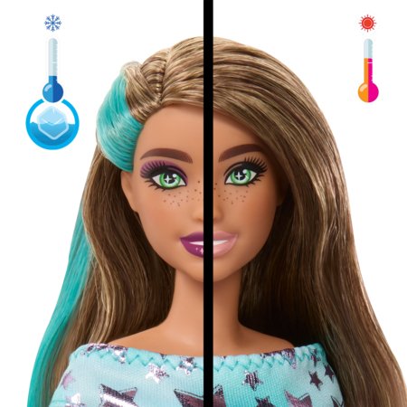BARBIE Party Unboxed Reveal siurprizų rinkinys tamsiaplaukė lėlė, JFG72 