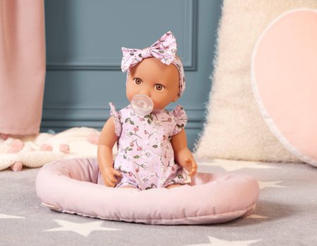 LULLABABY lėlė kūdikis su kombinezonu, juostele ir pagalve, LBY7672Z 