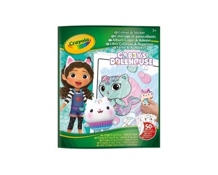 CRAYOLA kūrybinis rinkinys Color & Sticker, Gabby's Dollhouse, 04-7025G 