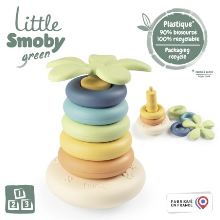 LITTLE SMOBY GREEN Roly Poly piramidė, 7600140603 