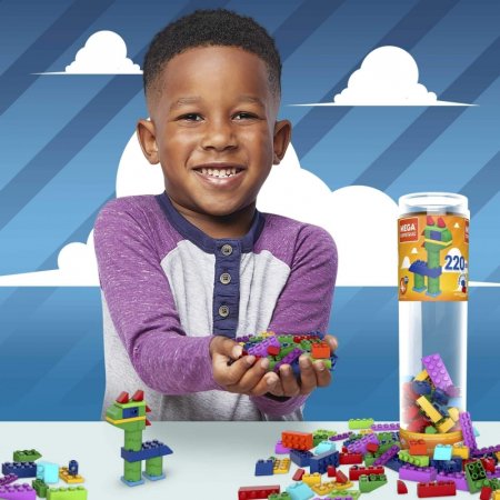 MEGA BLOKS vaivorykštės spalvų kaladėlės tūboje 220 det., GVM51 GVM51