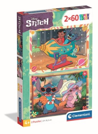 CLEMENTONI dėlionė Stitch 2025, 2x60 det., 24822 