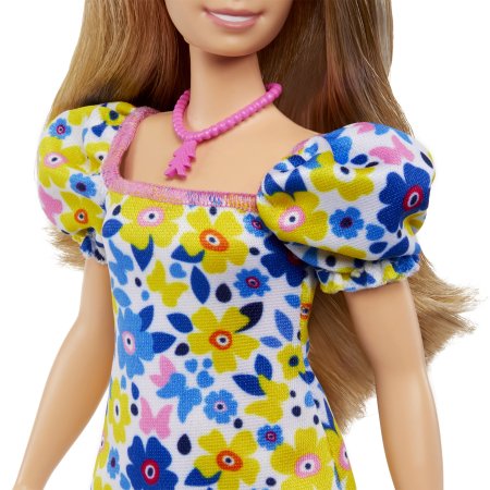 BARBIE lėlė su Dauno sindromu gėlėta suknele, HJT05 HJT05