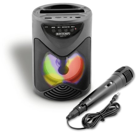 BONTEMPI belaidis garsiakalbis su mikrofonu ir RGB šviesmis, 491010 
