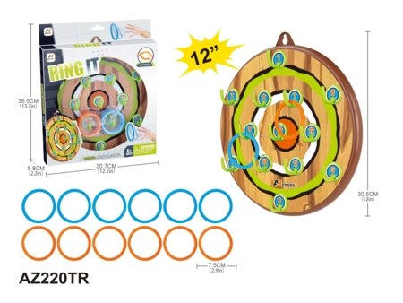 AJ SPORTZ žiedų mėtymo rinkinys su 12 žiedų, 12", AZ220TR 