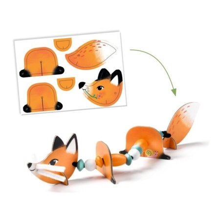 DJECO Vėrimas su pūkuotomis vielutėmis Mieli gyvūnai, DJ00084 