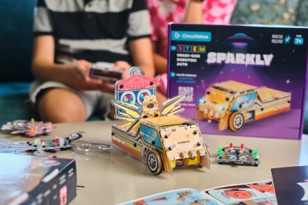 CIRCUITMESS Wacky Robot mokomasis STEM rinkinys Sparkly, CM-SA-SPARKLY 