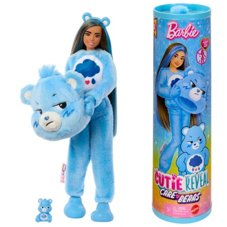 BARBIE Cutie Reveal Care Bears siurprizų rinkinys Grumpy Bear, JCN96 