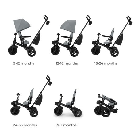 KINDERCRAFT triratukas AVEO 2 Plus, pilkas, KRAVEO02GRY0000 
