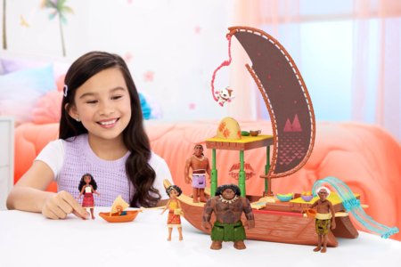 DISNEY MOANA mažųjų lėlių rinkinys Transforming Boat, JBT54 