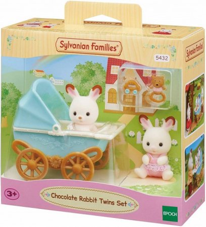 SYLVANIAN FAMILIES triušiukai dvynukai vežimėlyje, 2206/5018/5432 