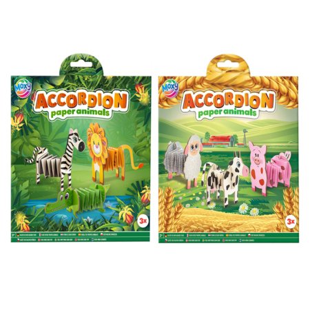 MOXY kūrybinis rinkinys Accordion Paper Animals, asort., 100107 