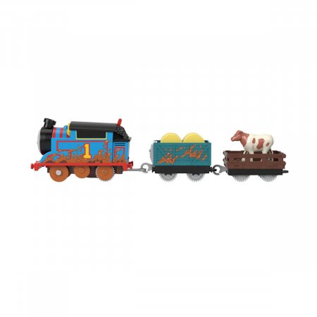 THOMAS & FRIENDS motorizuotas teminis garvežiukas su vagonu 2022, HFX97 HFX97