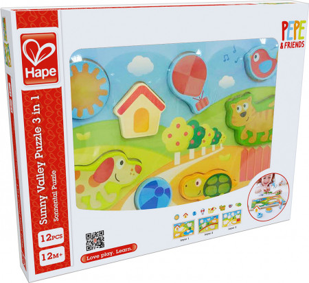 HAPE dėlionė Saulėtas slėnis 3in1, E1601A E1601A