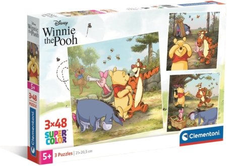 CLEMENTONI dėlionė Square Disney Winnie the Pooh, 3x48 det., 25063 