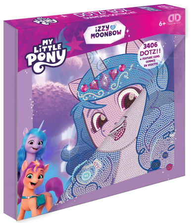 DIAMOND DOTS kūrybinis rinkinys piešimas deimantais My Little Pony Izzy Moonbow, 3406 deimantai, DBX.091 DBX.091