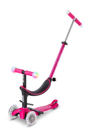 MICRO paspirtukas Mini2Grow Deluxe Magic LED Pink, MMD359 
