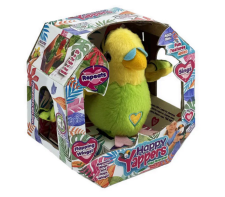 HAPPY YAPPERS interaktyvus pliušinis žaislas Meksikinė Aratinga, 9405 