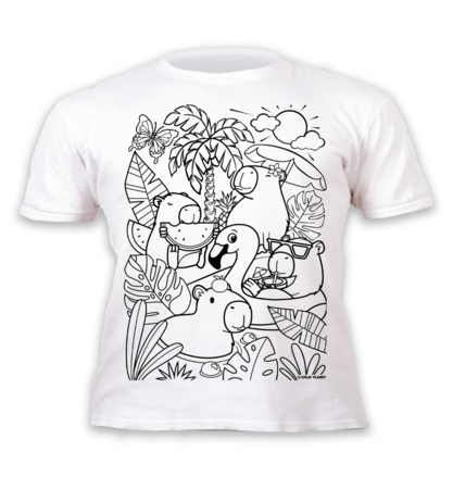 SPLAT PLANET marškinėliai su išplaunamais flomasteriais Kapibara, 7-8 m., SP48806 