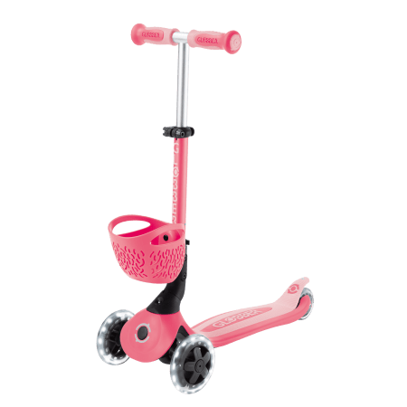 GLOBBER paspirtukas Go Up Baby Lights 360, 3in1, pastelinis rožinis, 844-210 