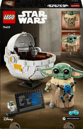 75403 LEGO® Star Wars™ Mandalorian Grogu su skraidančiu vežimėliu 