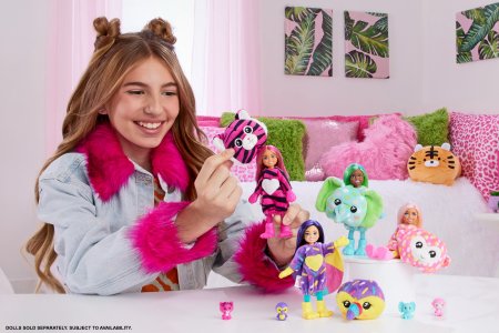 BARBIE Čelsės Cutie Reveal rinkinys, džiunglių serija, beždžionėlė , HKR14 HKR14