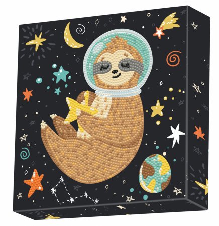 DOTZ BOX kūrybinis rinkinys piešimas deimantais sloth universe 22x22cm, 11NDBX018 11NDBX018