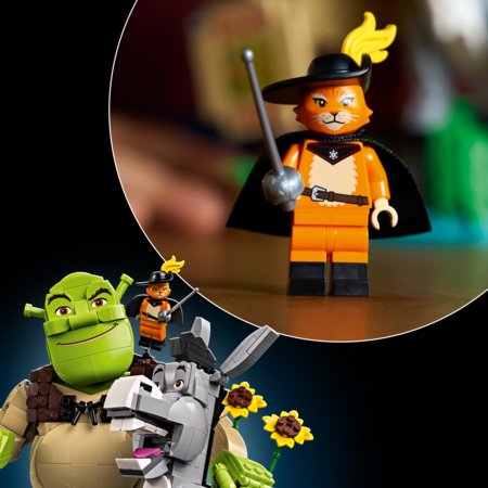 72423 LEGO® Shrek: Šrekas, Asilas ir Batuotas Katinas Pūkis 