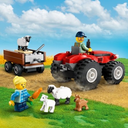60461 LEGO® City Great Vehicles Raudonas ūkio traktorius su priekaba ir avimi 
