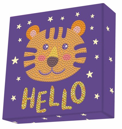 DOTZ BOX kūrybinis rinkinys piešimas deimantais hello tiger 15x15cm, 11NDBX070 11NDBX070