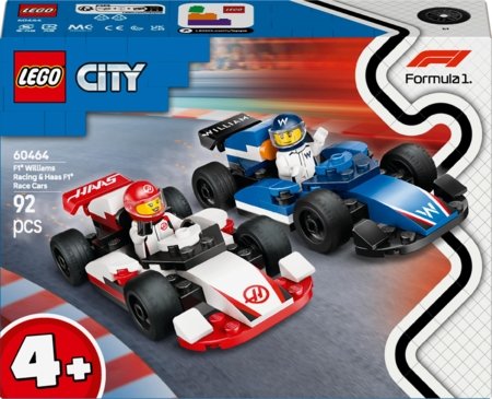 60464 LEGO® City Project Alicia 2025 F1® „Williams Racing“ ir „Haas“ F1® lenktyniniai automobiliai 
