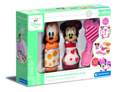 CLEMENTONI Baby lavinamųjų žaislų rinkinys Minnie Build & Play, 17842 