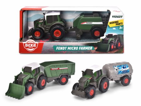 SIMBA DICKIE TOYS traktorius su priekaba Fendt Micro Farmer asort., 203732002 203732002