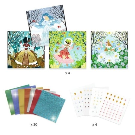 DJECO Folijos paveiksliukai Suknelės per metų laikus, DJ09528 