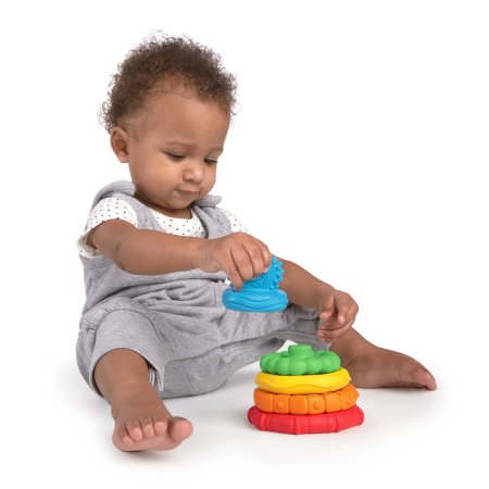 BABY EINSTEIN įvairių tekstūrų kramtukas Stack & Teether, 12356 