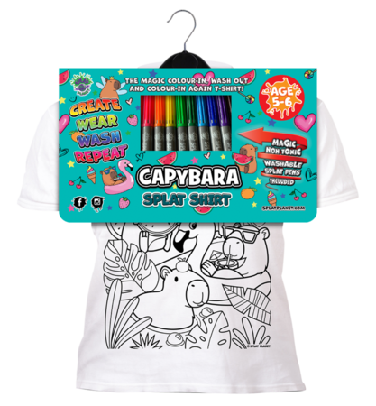 SPLAT PLANET marškinėliai su išplaunamais flomasteriais Kapibara, 5-6m., SP48790 