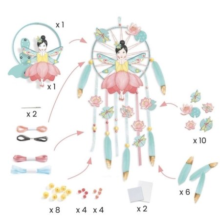 DJECO kūrybinis sapnų gaudyklės kūrimo rinkinys Lotus Fairy, DJ07963 
