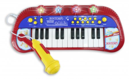 BONTEMPI elektroninis pianinas su mikrofonu, stovu ir kėde, 13 2410 132410