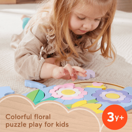 FISHER PRICE medinė dėlionė gėlės, HXT97 