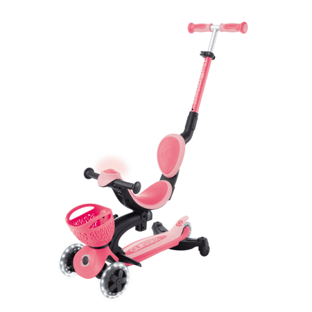 GLOBBER paspirtukas Go Up Baby Lights 360, 3in1, pastelinis rožinis, 844-210 
