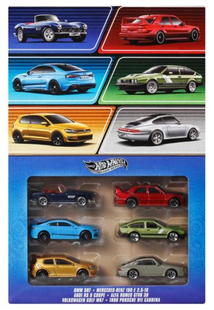 HOT WHEELS šešių europietiškų automodeliukų rinkinys, JBY79 