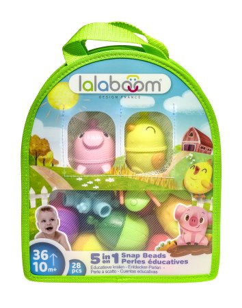 LALABOOM edukaciniai karoliukai-fermos gyvūnai su aksesuarais, 28vnt., BL231 BL231