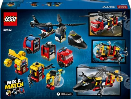 60462 LEGO® City Great Vehicles Sraigtasparnio, ugniagesių automobilio ir povandeninio laivo rinkinys 