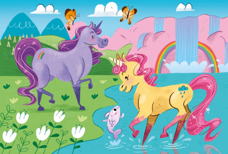 CLEMENTONI Dėlionė Vienaragiai 2X20pcs., 24754 24754