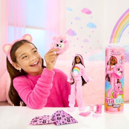 BARBIE Cutie Reveal Care Bears siurprizų rinkinys Cheer Bear, JCN95 