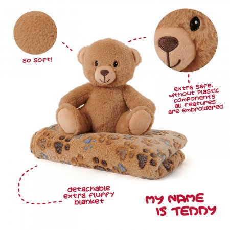 PERLETTI pliušinis žaislas su antklode Teddy meška, 13066 13066