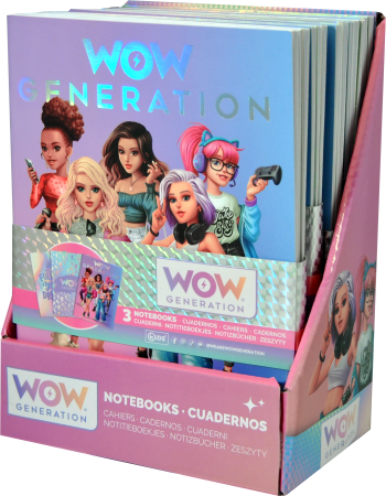 WOW GENERATION sąsiuviniai minkštu viršeliu, 3 vnt.,  A5 formatas, WOW00002 