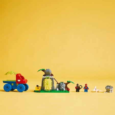 11199 LEGO® Spidey Gelbėjimas su Voriuko komandos dinozauro formos visureigiu 