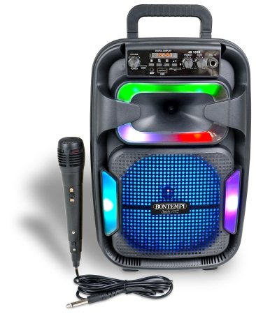 BONTEMPI TECH belaidis garsiakalbis su mikrofonu ir RGB šviesomis, 491030 